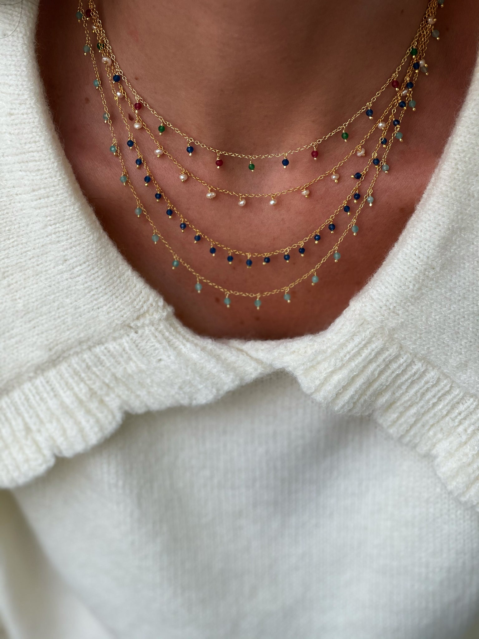 Collar rosario turmalina Silver
