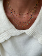 Fuchsia Jade rosary necklace