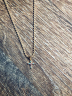 MULTICOLOURED CROSS NECKLACE