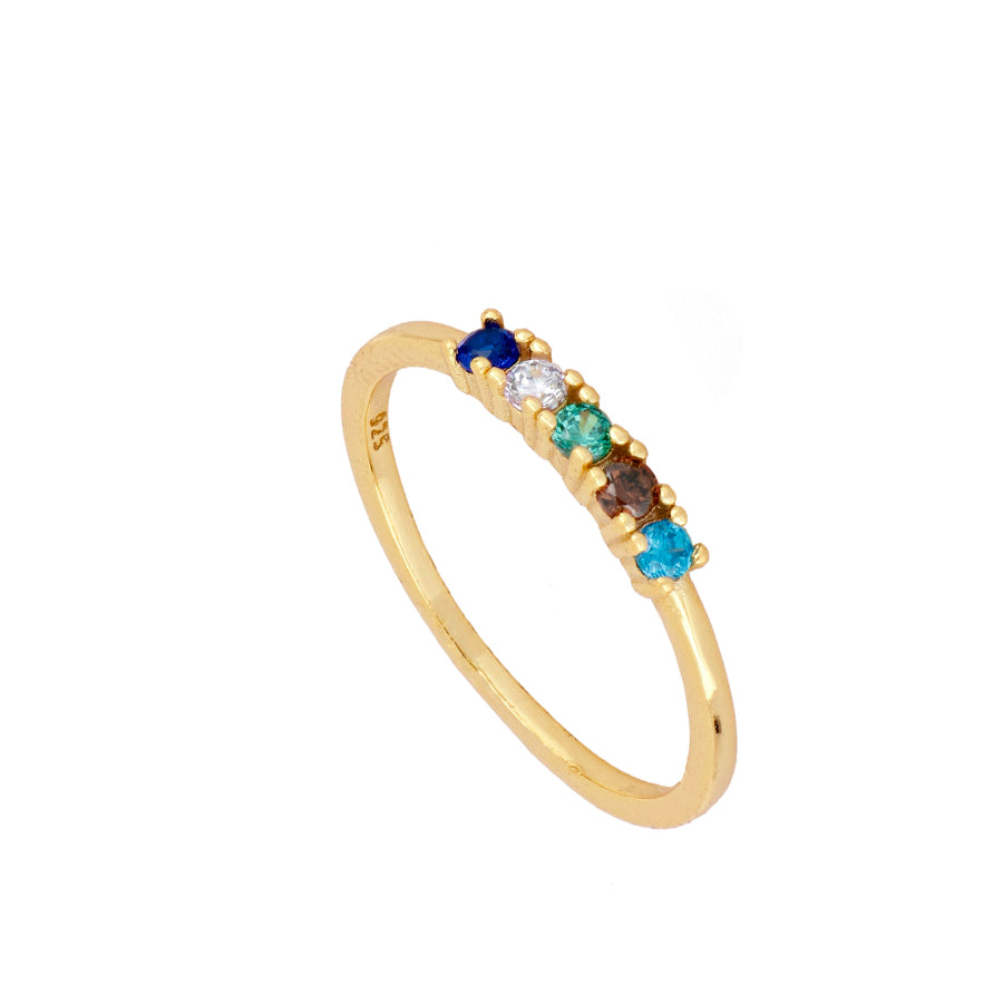 Anillo circonita multicolor