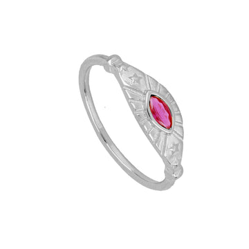 Eye Ruby Silver Ring