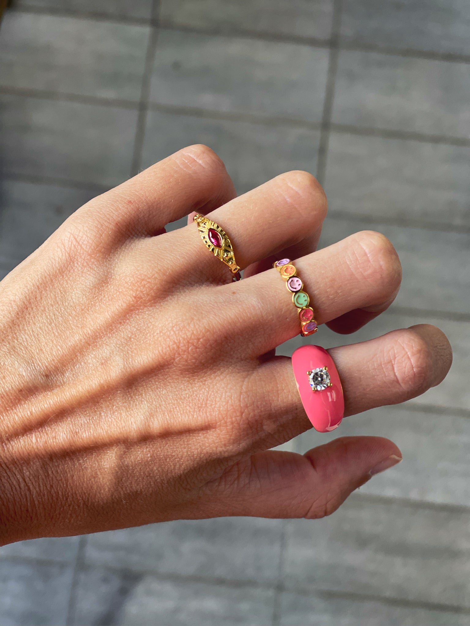Anillo Eye Rubí Silver