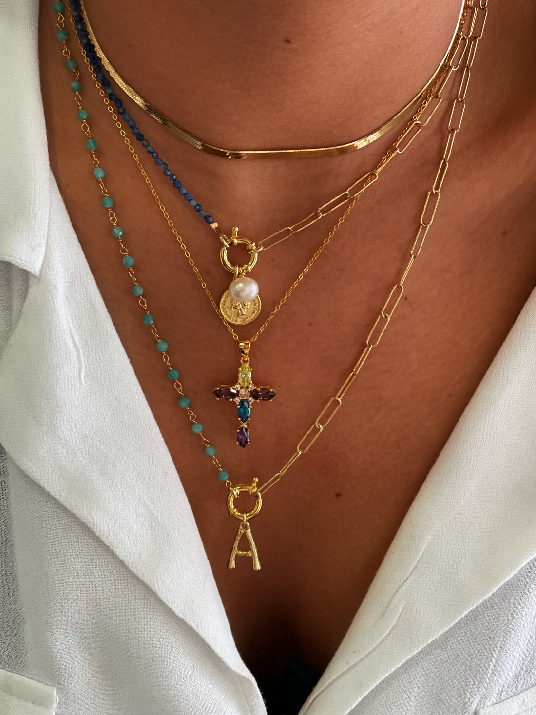 Blue combined Annie necklace