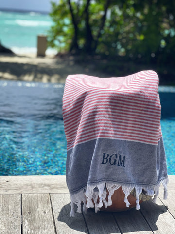 Red Personalized Maldives Towel