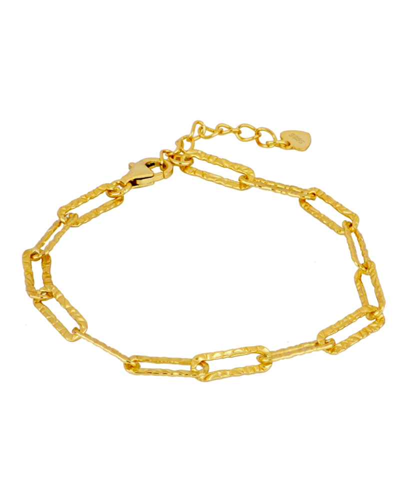 Pulsera eslabón largo martelé