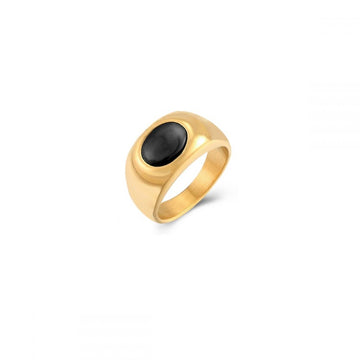 Olive Black Steel Ring