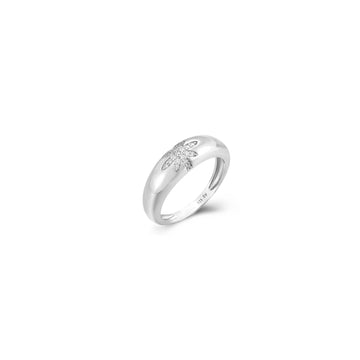 Snow Silver Bombado Ring