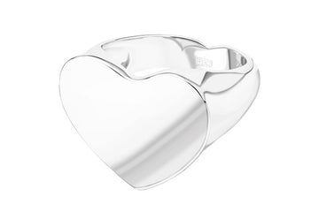 Big heart silver ring