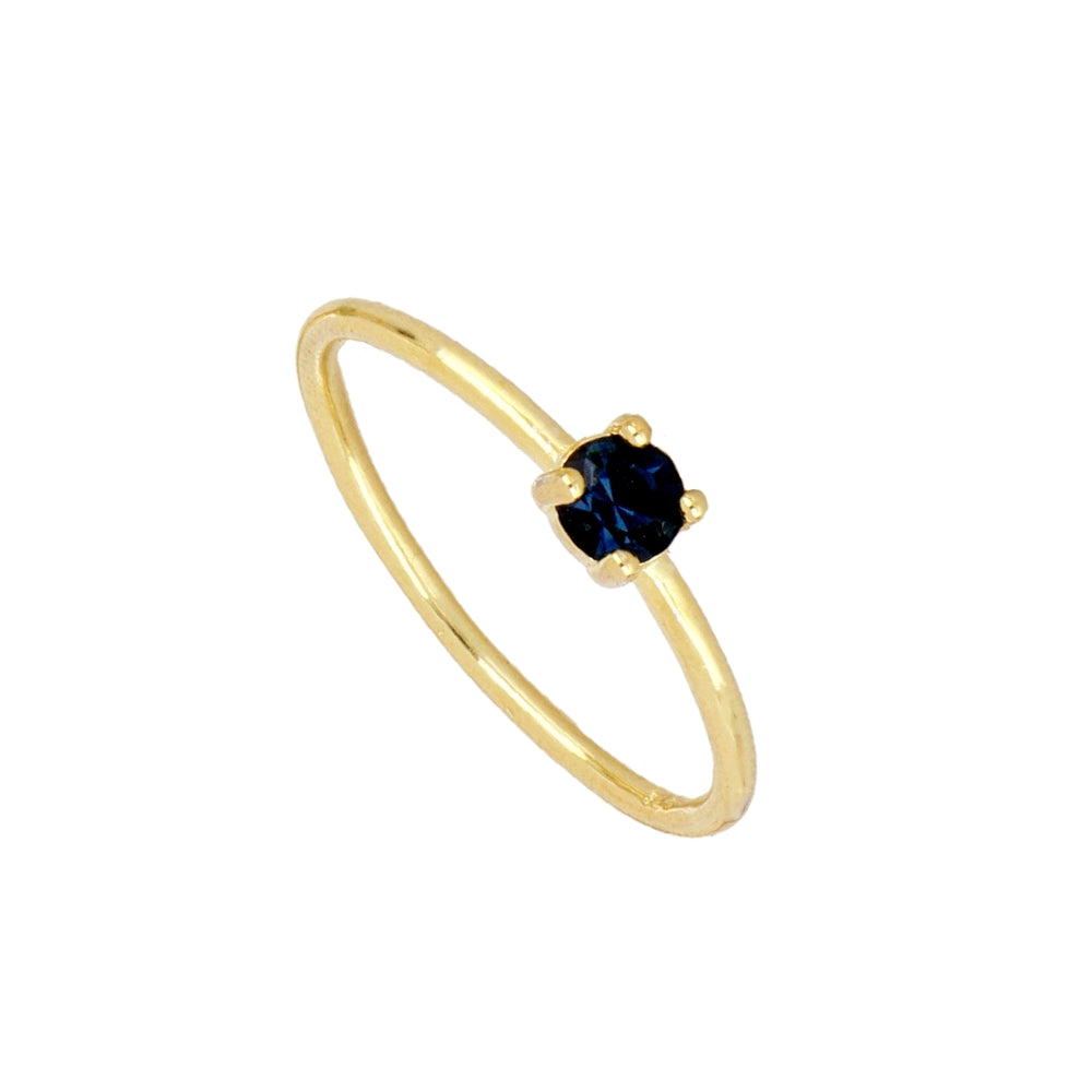 Anillo circonita azul zafiro