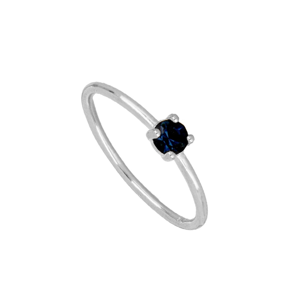 Anillo circonita azul zafiro silver