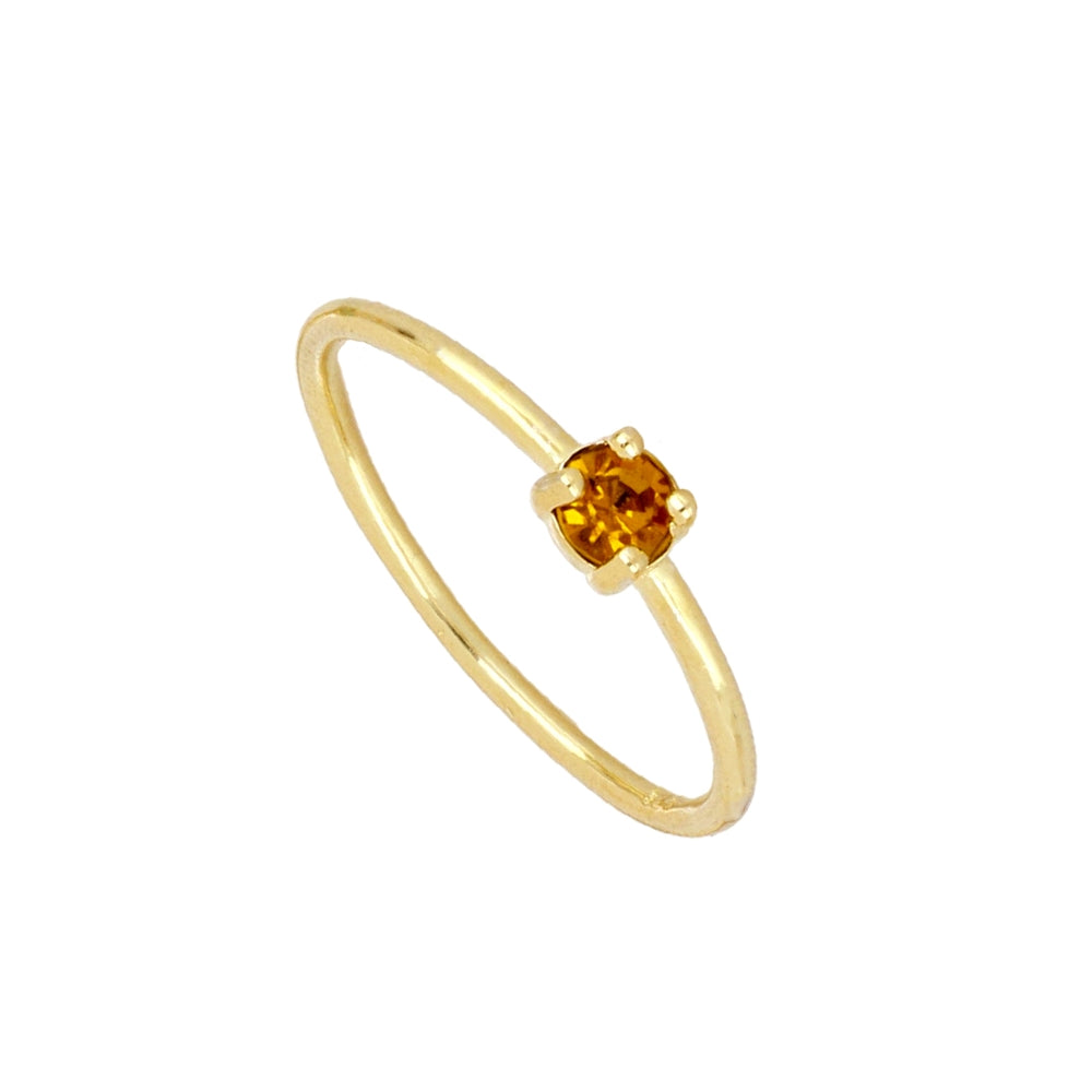 Anillo circonita citrino