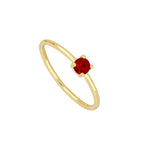 Anillo circonita roja