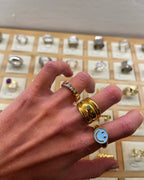 Anillo Happy Face Turquesa