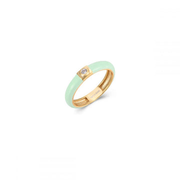 Mint green Enamel ring