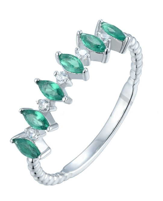 Anillo green sparkle Silver