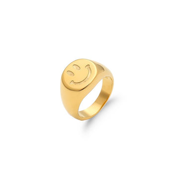 Happy face ring Steel