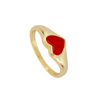 Anillo Love enamel rojo