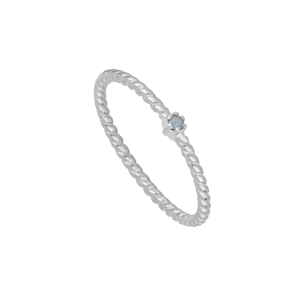 Anillo mini balls ópalo azul silver