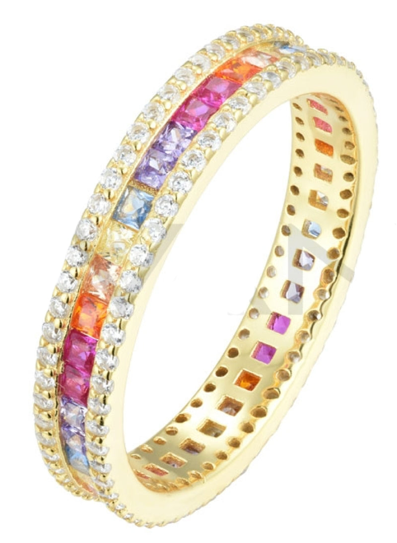 Anillo multicolor circonitas
