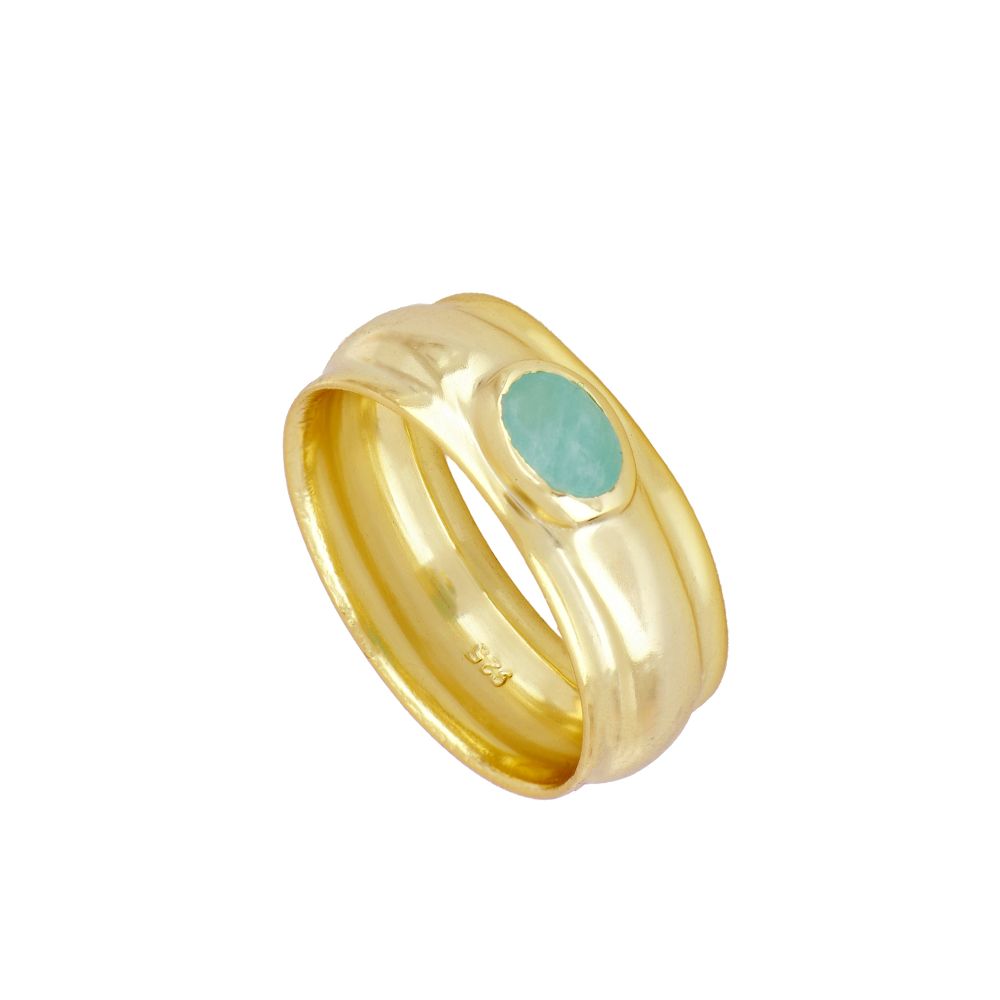 Anillo Siena amazonita.