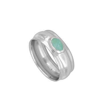 Siena amazonite silver ring