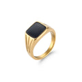 Anillo Square Black Acero