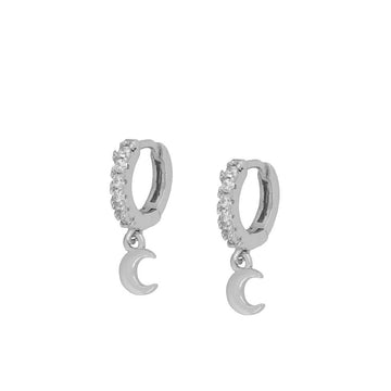 Mini shine moon earrings Silver