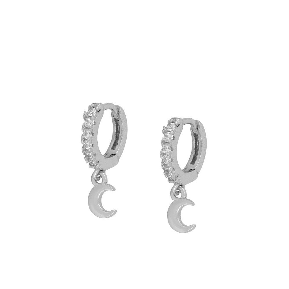 Pendientes mini shine moon Silver