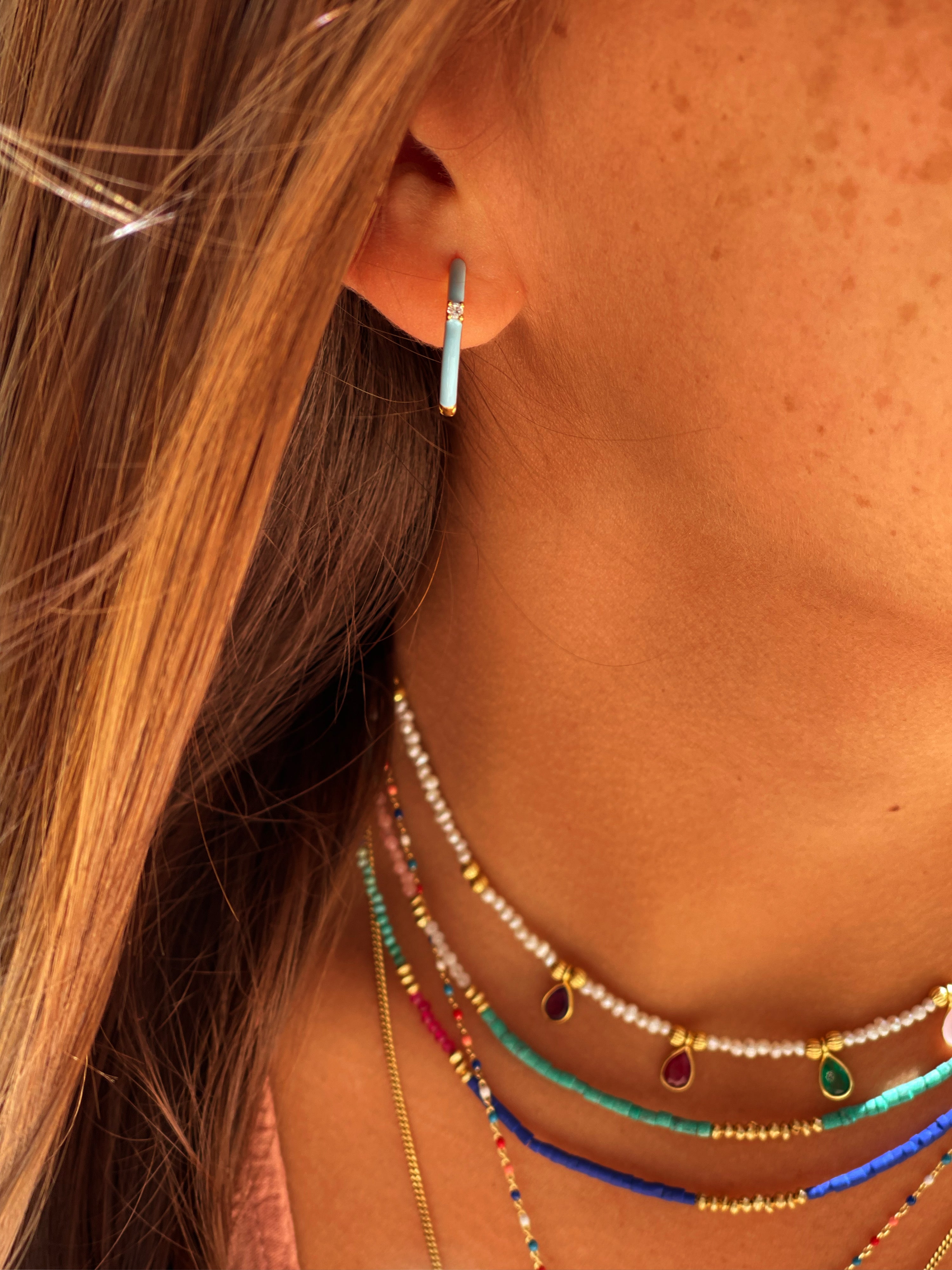Aros big hoops enamel pink