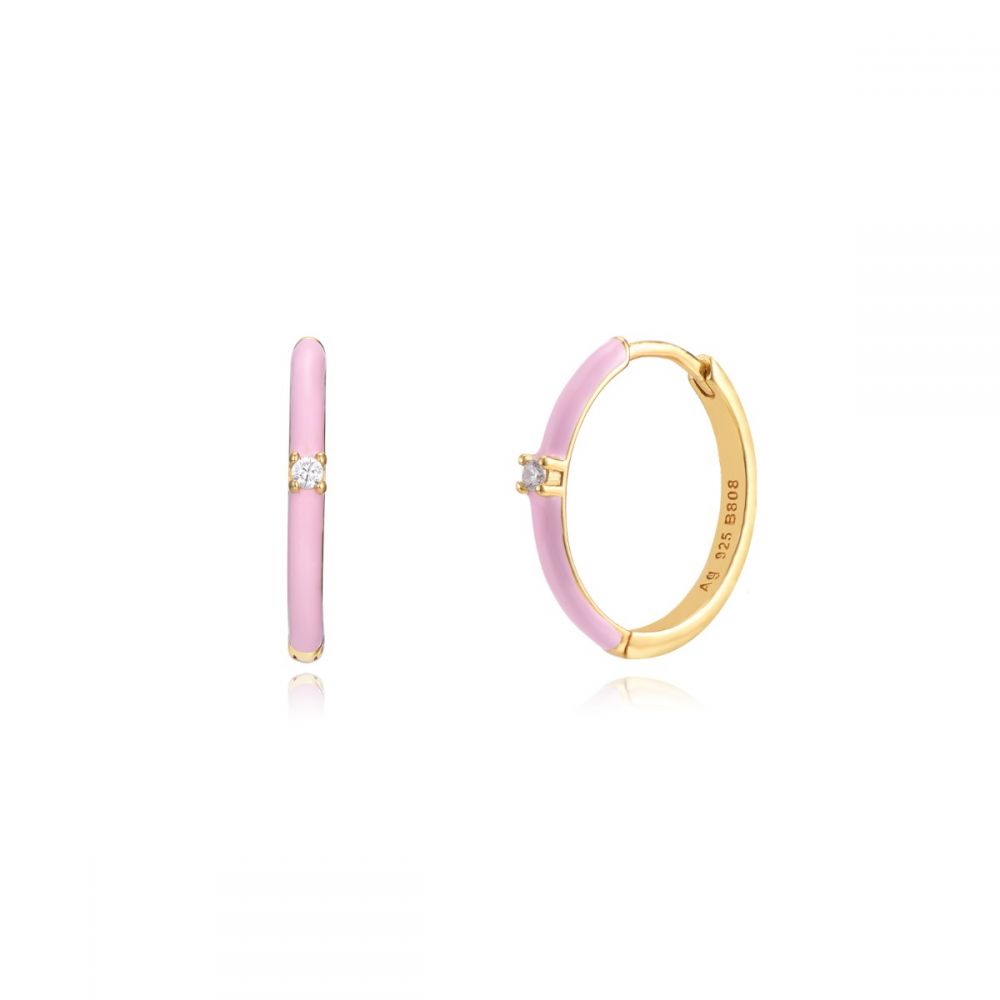 Aros big hoops enamel pink