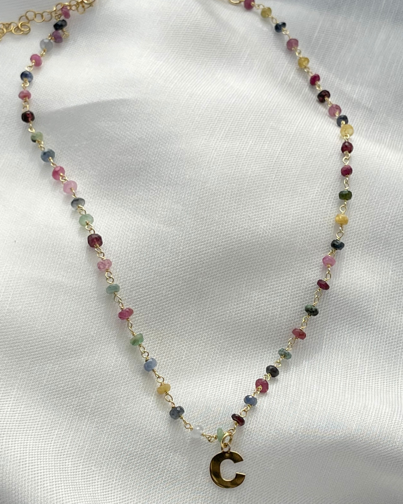 Collar Big Initial turmalina light
