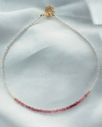 Classic tourmaline rosé Initials necklace
