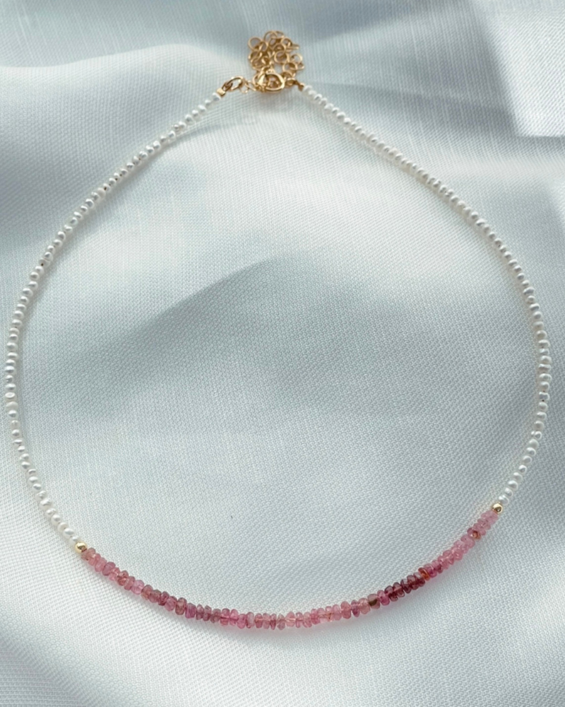 Collar classic turmalina rosé Initials