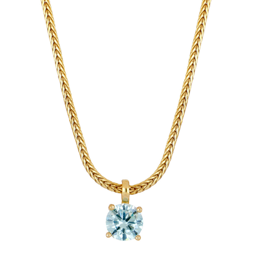 Collar Amuleto Aguamarina Gold