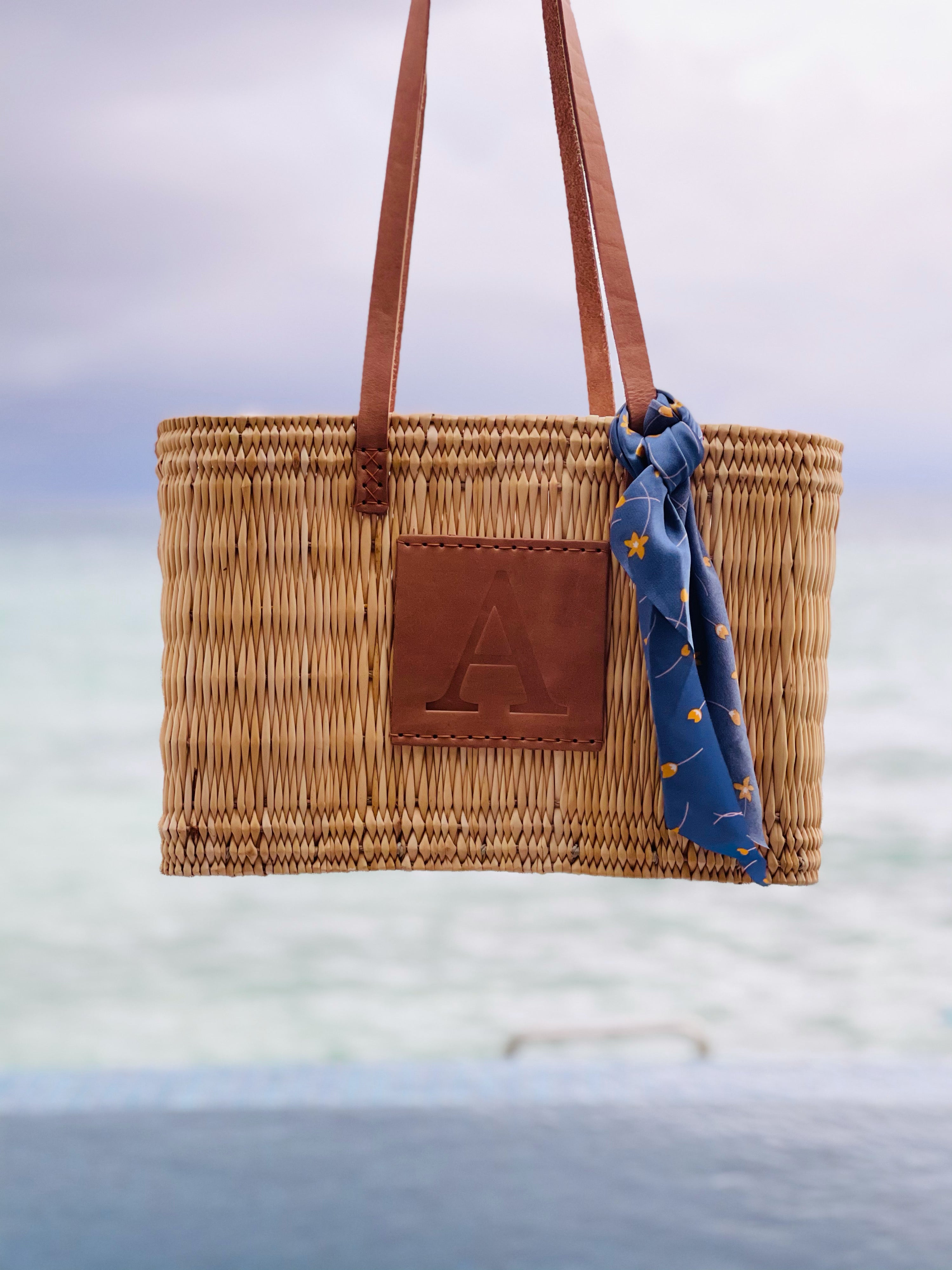 Mimbre Personalizado Bolso Mimbre Con Inicial Compra Tu Bolso