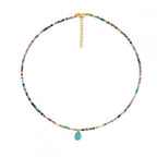 Turquoise multicolor mineral choker