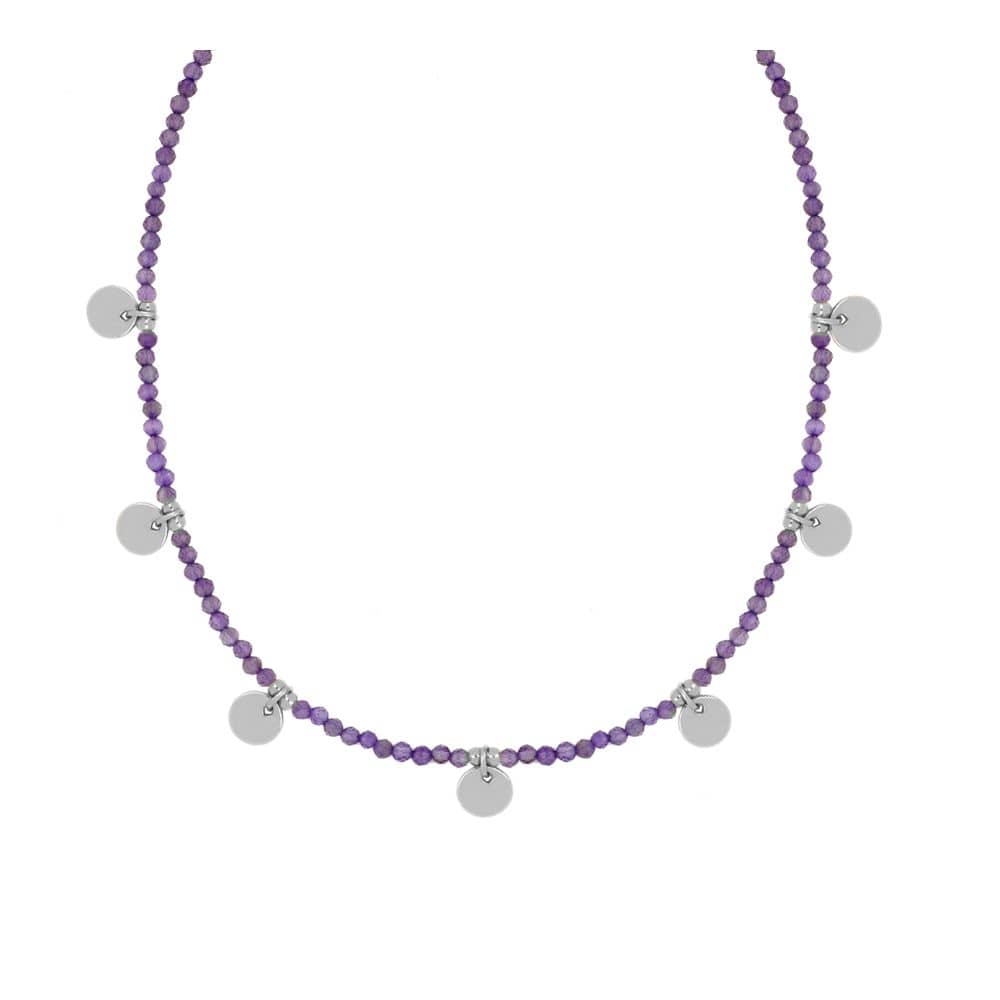 Chocker plaquitas amatista silver