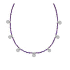 Chocker plaquitas amatista silver