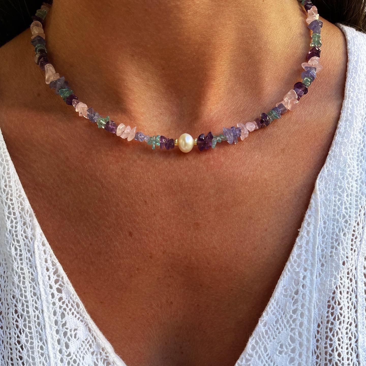 Classic irregular mineral necklace