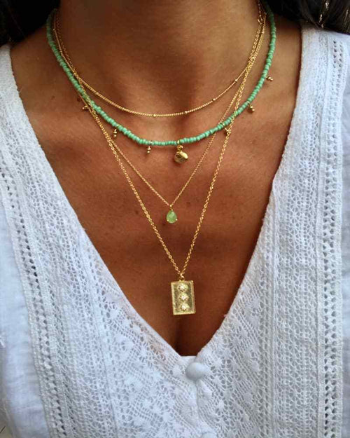 Collar gota verde manzana