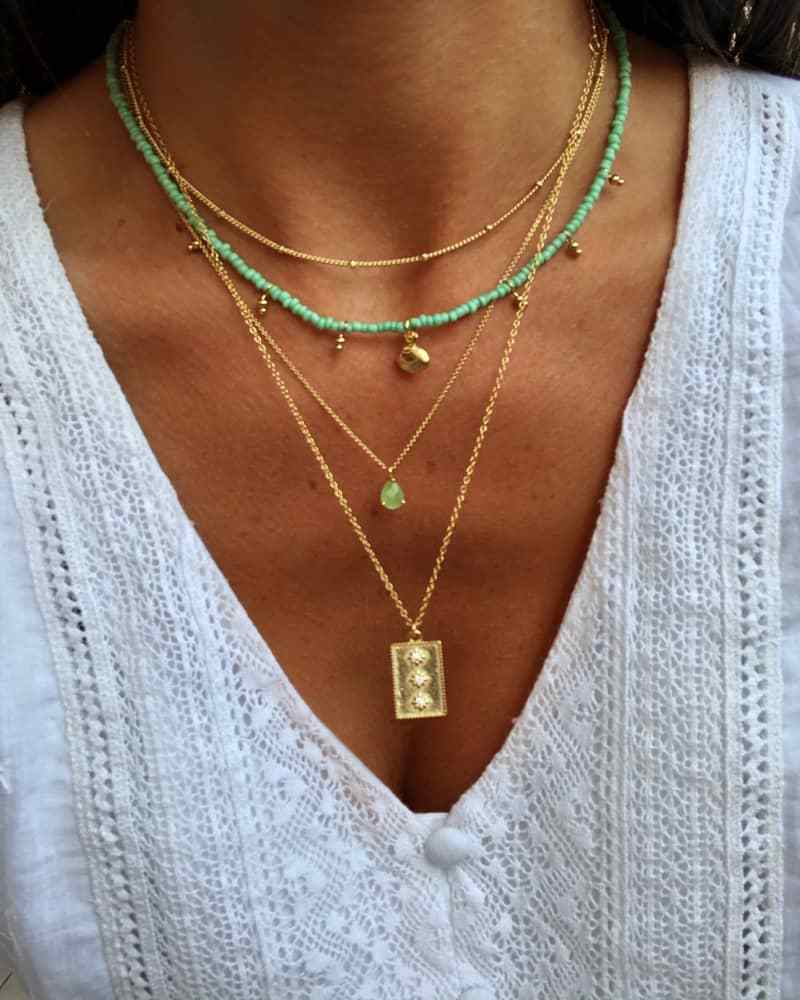 Collar gota verde manzana