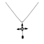 Collar Black Cross Silver