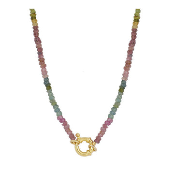 Tourmaline mineral Eternity necklace