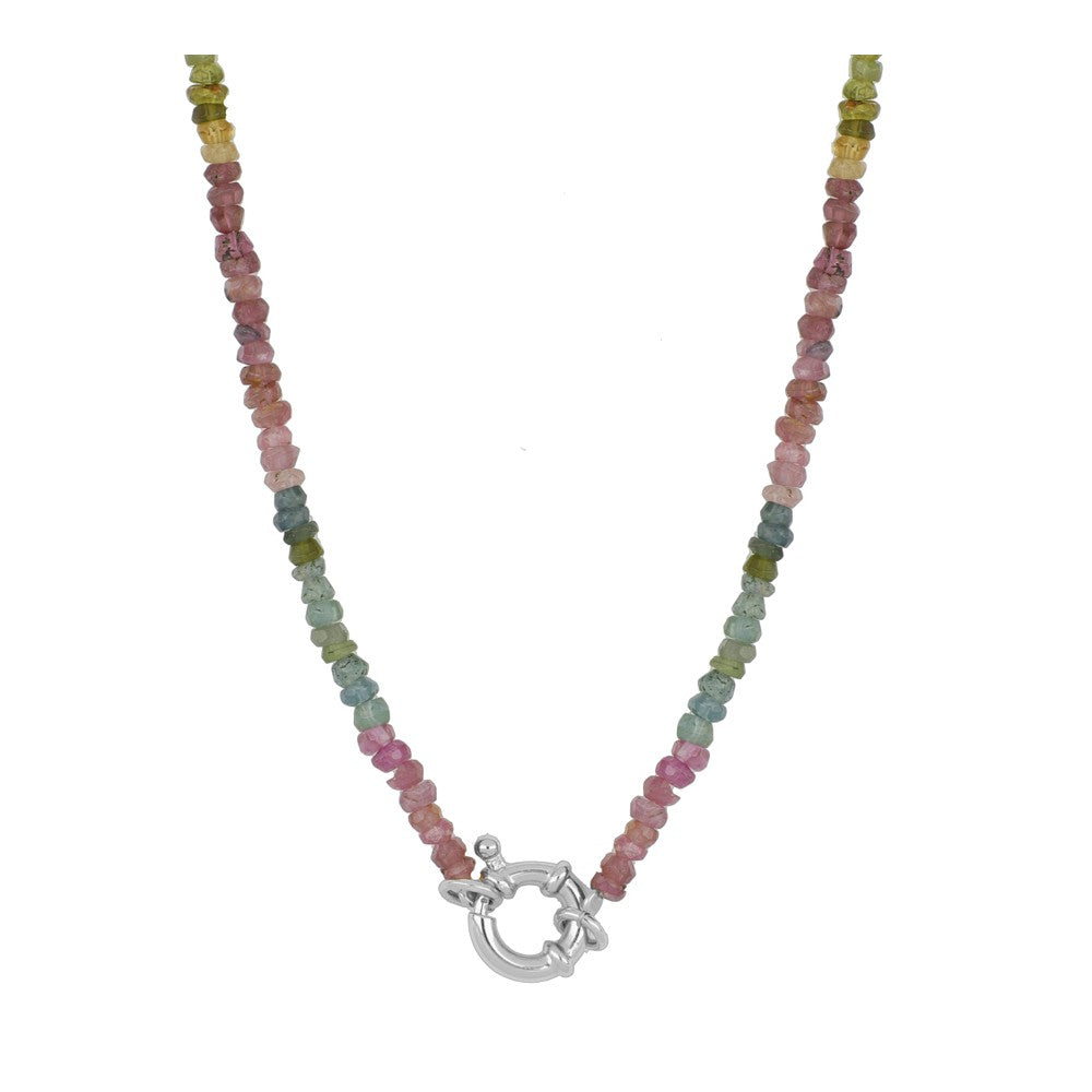 Tourmaline mineral Eternity necklace