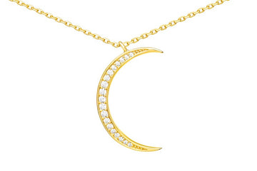 big shine moon necklace