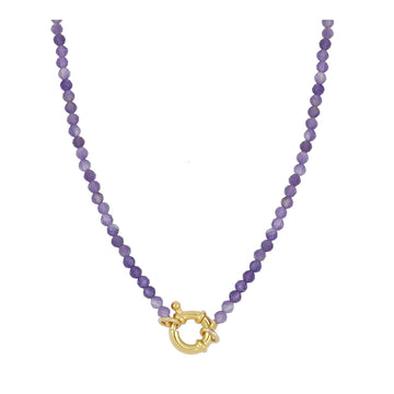 Amethyst mineral Eternity necklace