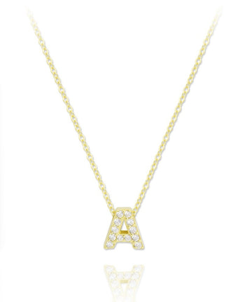 White mini initial necklace