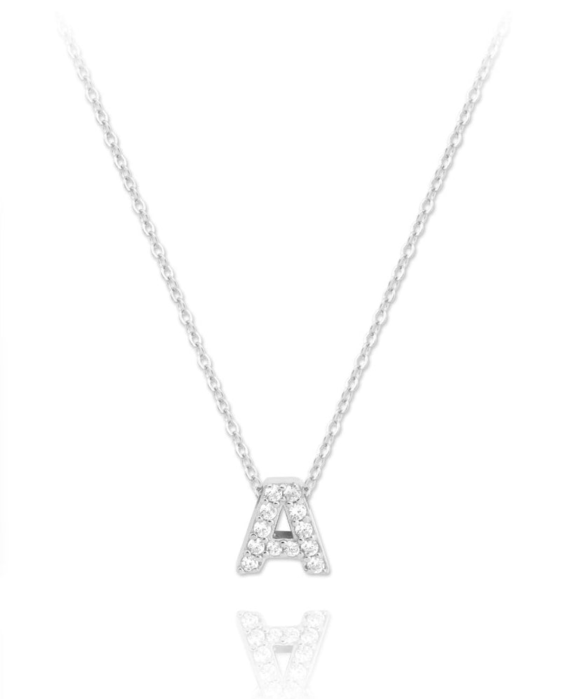 Collar mini inicial white silver