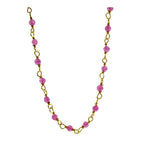 Fuchsia Jade rosary necklace