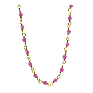 Collar rosario Jade fucsia